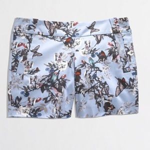 NWOT J Crew Factory 5” short Botanical bird print